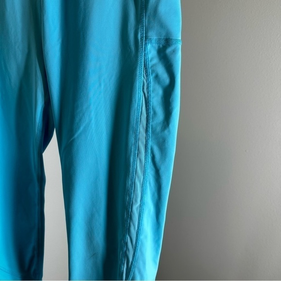 ZYIA Light n Tight Hi-Rise Crop Leggings Mesh Stripe Bright Blue Size 4 Women’s - Picture 6 of 10